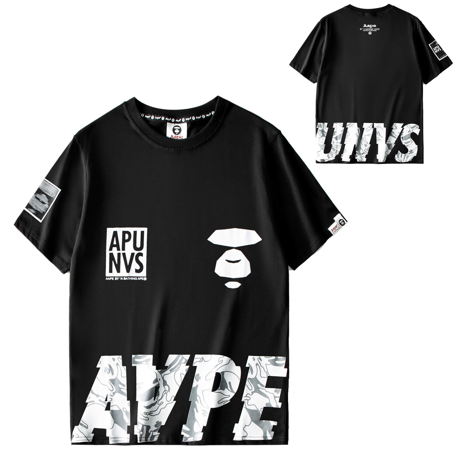 bape官方联名aape潮牌短袖t恤2021夏季新款纯棉男装迷彩情侣同款