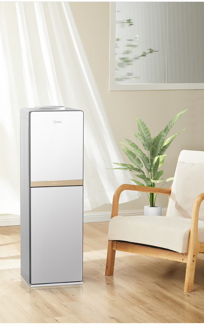 美的饮水机官方旗舰店家用饮水机下置水桶智能家用全自动制冷 钛钢灰