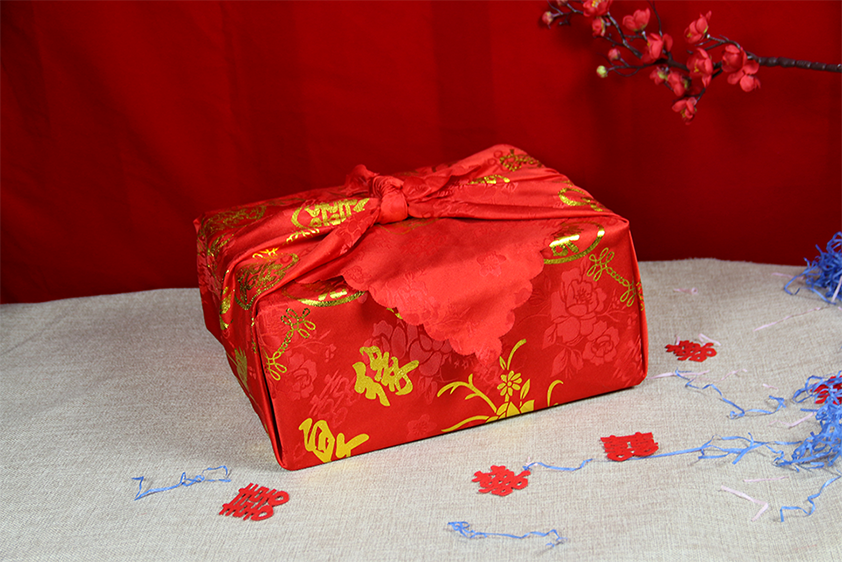 结婚用红包袱女方新娘陪嫁嫁妆红色婚庆用品包裹布包袱皮娘家大全圆福