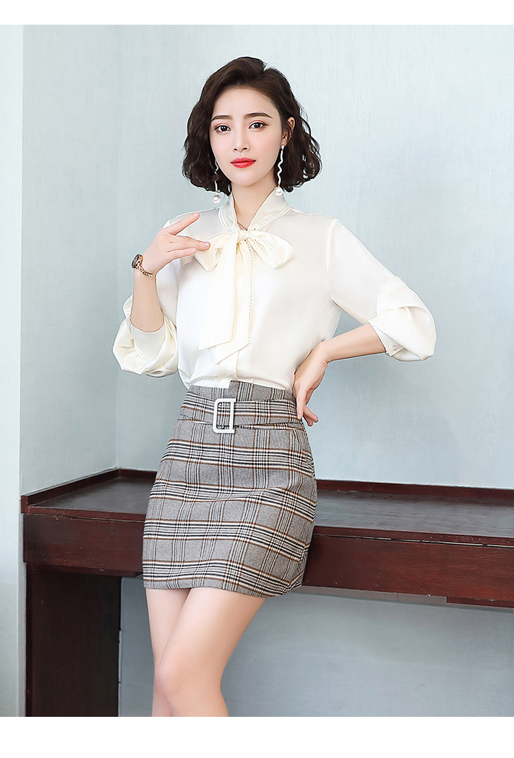 女2020春季新款女装衣服时尚套装裙女洋气减龄修身显瘦衬衫裙子两件套