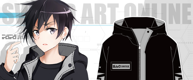 男装 风衣 灵妙感 刀剑神域风衣动漫衣服sao桐人周边cos男女情侣卫衣