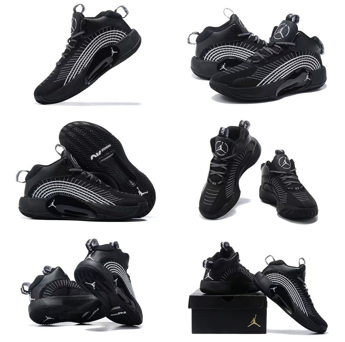 新款jumpman 2021 pf aj35简版 男子实战耐磨运动学生气垫篮球鞋 黑红