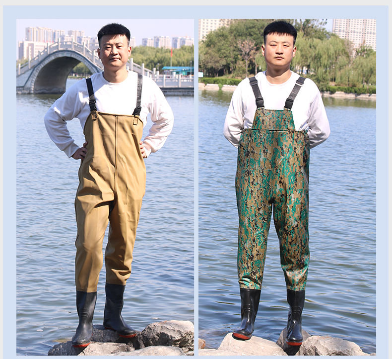 水衣裤捞鱼下水裤半身加厚耐磨雨裤全身连体捕鱼防水衣服水裤皮水叉