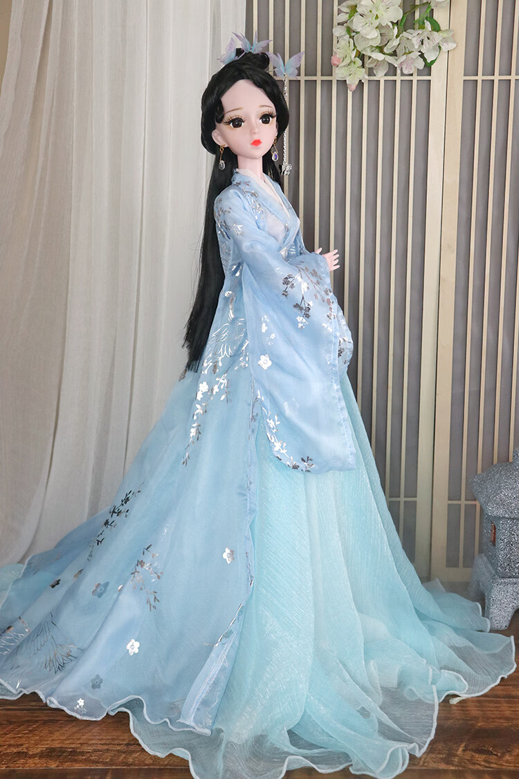 迪美芭比娃娃60厘米娃娃衣服和鞋子古风娃娃仿真古装手工汉服女孩玩具
