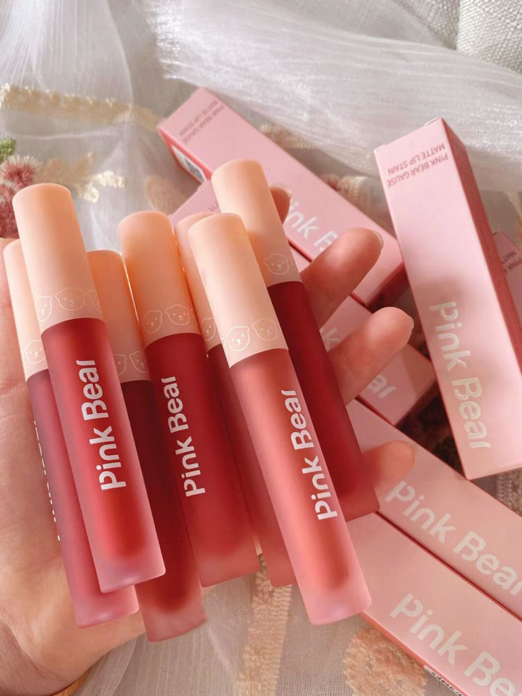 pinkbear皮可熊虎年限定唇釉的克小奶棒水光镜面粉雾哑光釉的唇釉唇泥