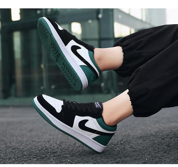 耐克顿aj男鞋官网dunk郭艾伦秋季aj1低帮空军一号板鞋男 烟灰 43