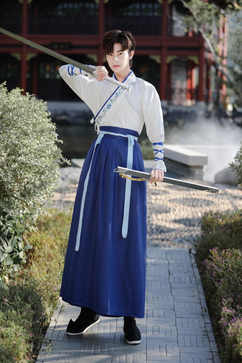 汉服男中国风古风武侠剑客男士古装侠客学生班服夏霸气学生帅气摄影