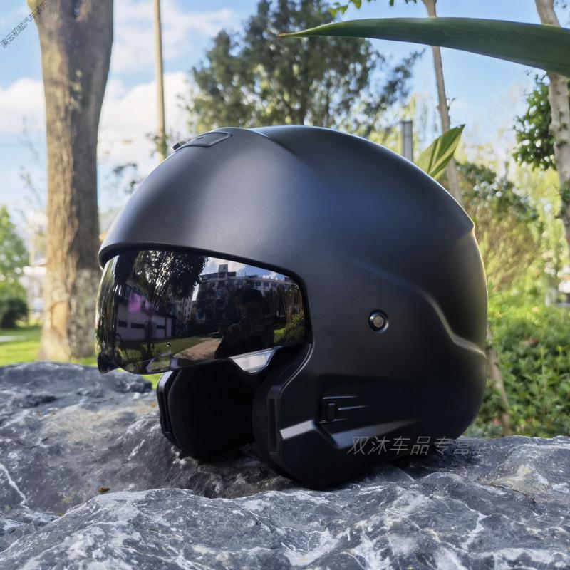 欧因国产黑蝎子头盔电摩托车个性男半盔冬季战士复古哈雷全盔四季瑕疵