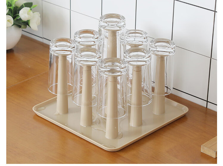水杯架家用 挂放杯子的置物架玻璃杯架茶杯架托盘杯子架子沥水架厨房