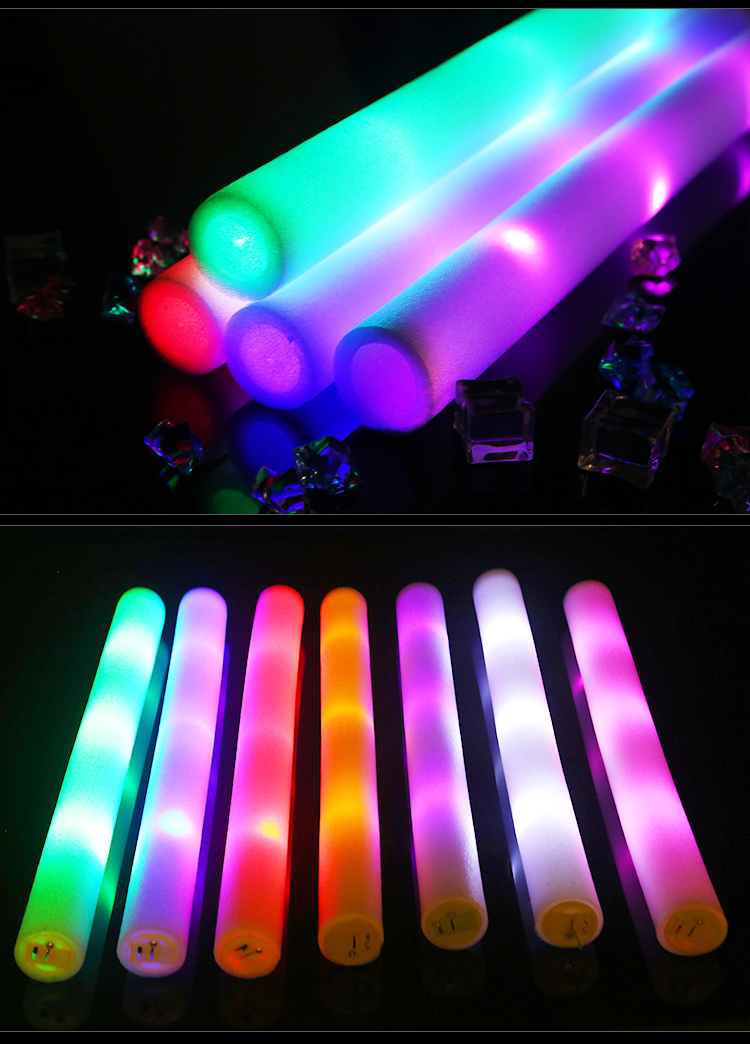 七彩海绵荧光棒泡沫棒演唱会荧光棒定制logo大号大码荧光棒闪光棒