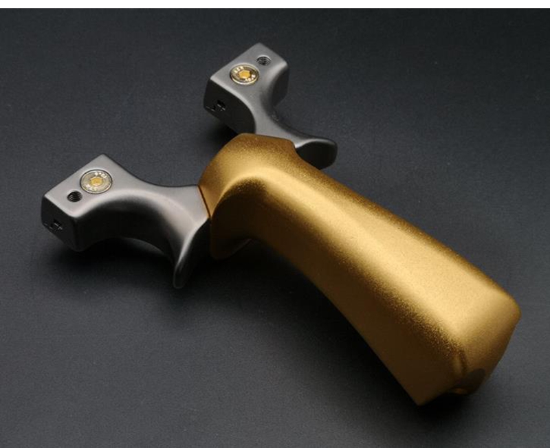 惊雷440c扁皮弹弓不锈钢钛合金弹功躬叉高精准度反曲弓扁皮筋 g铝把钛