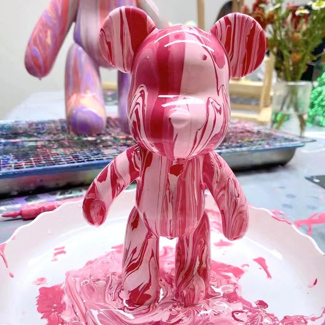 网红流体熊手工diy暴力熊材料包自制创意玩偶潮手办客厅抖音摆件 流体