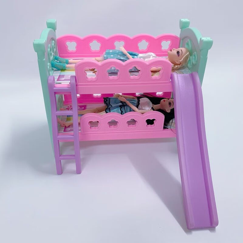 芭比娃娃公主床摇床上下双层床秋千可爱女孩儿童过家家玩具配件小朋友