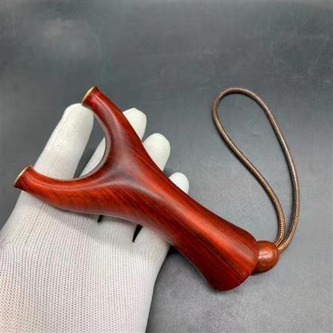 木制弹弓 纯手工实木弹弓反曲飞虎叉户外扁皮木头弹工户外弹弓 白皮