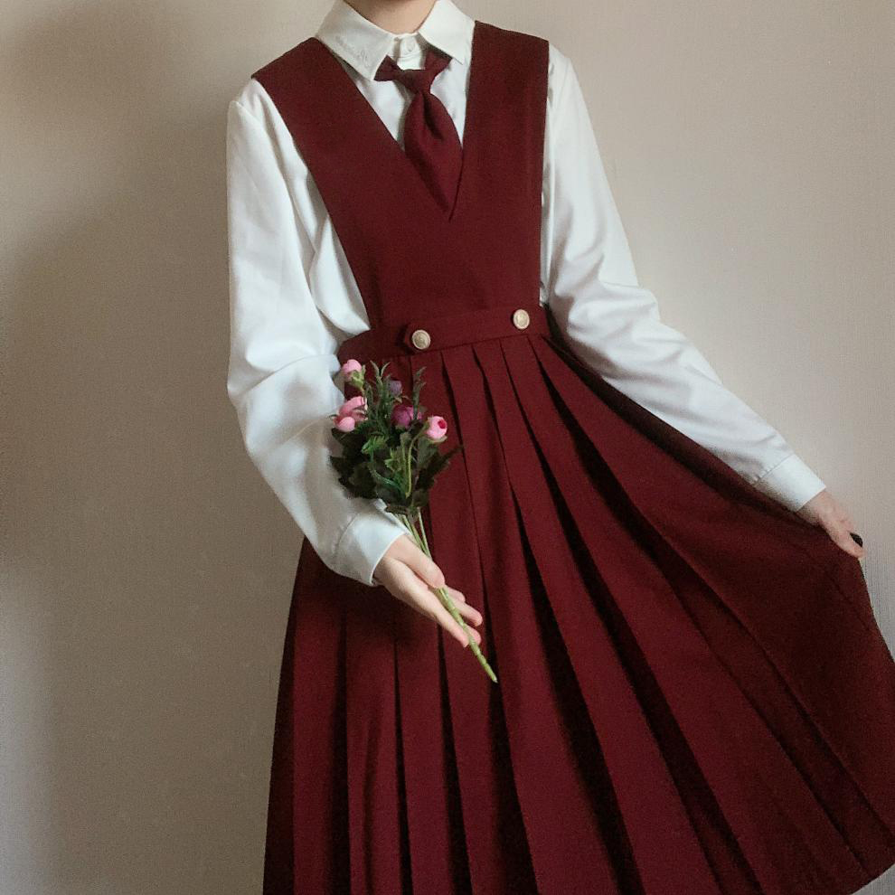 春夏必备水手服红色护奶裙基础款jk制服套装正版女学生卡奶裙春季学院