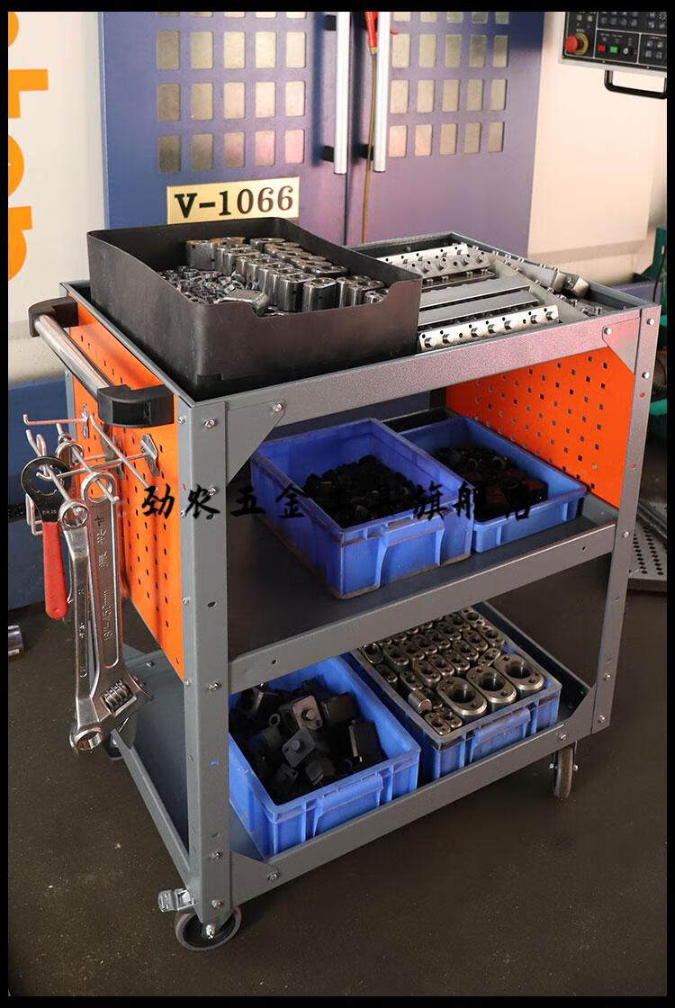 重型工具车汽修三层移动工作台加厚多功能物料周转车架维修零件车蓝色