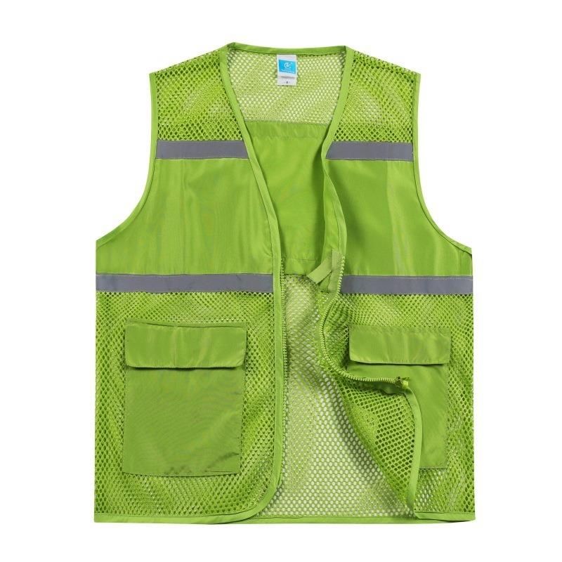 于夏季环卫安全反光背心交通施工工程衣户外志愿者反光马甲网格透气
