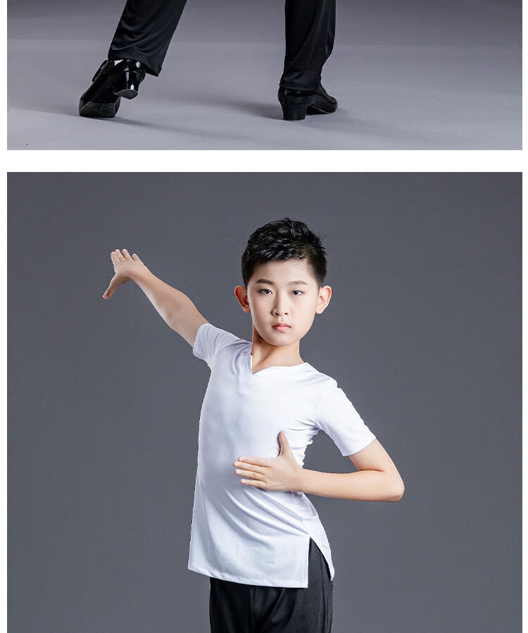 男童中国舞蹈服装儿童小孩子拉丁服练功服夏季套装少儿男款拉丁比赛服