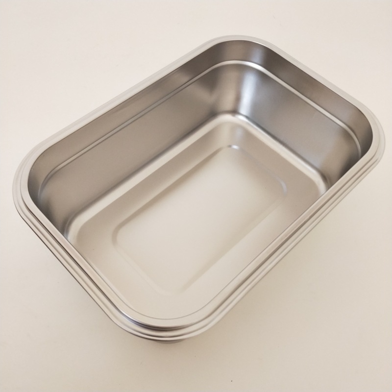 长方形食品级201不锈钢保鲜盒饭盒韩式方形密封盒带不锈钢盖餐盒 5#25