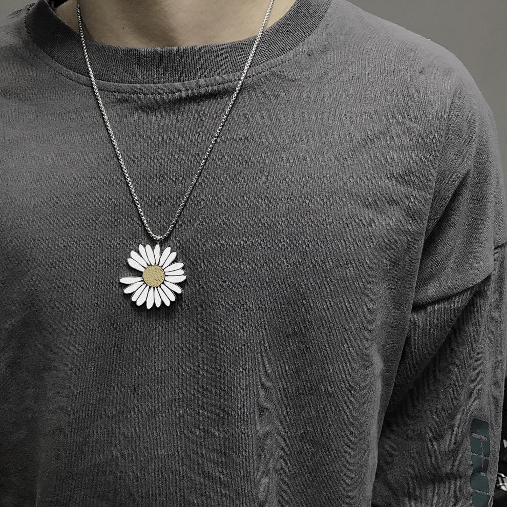 小雏菊项链男款潮流gd权志龙ins同款太阳花缺口菊花吊坠男女嘻哈蹦迪