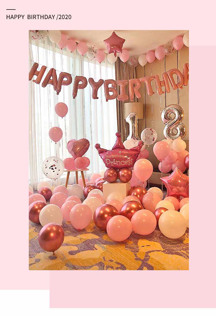 生日布置女生 过生日房间布置氛围18岁生日快乐趴体气球派对装饰品