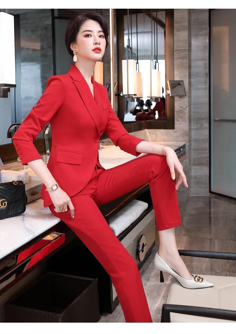雅鹿【高档女装】高级感气质高端女总裁西装职业套装秋冬正装时尚气质