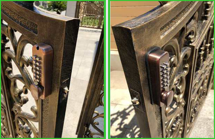 双面密码机械锁 户外院子铁艺栏栅镂空铝艺别墅庭院 防水双面密码门锁