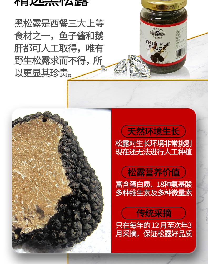 意大利原装进口金章松露酱黑菌酱黑松露调味酱50g西餐调味金章黑松露