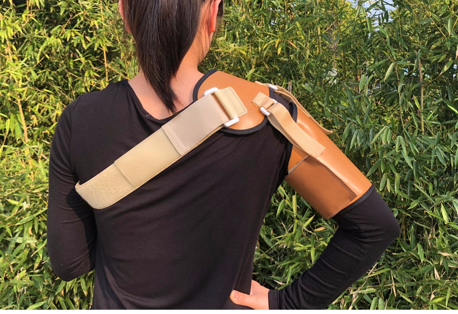 肩托康复偏瘫护肩关节固定肩带肩吊带脱臼半脱位中风康复器材 棕色