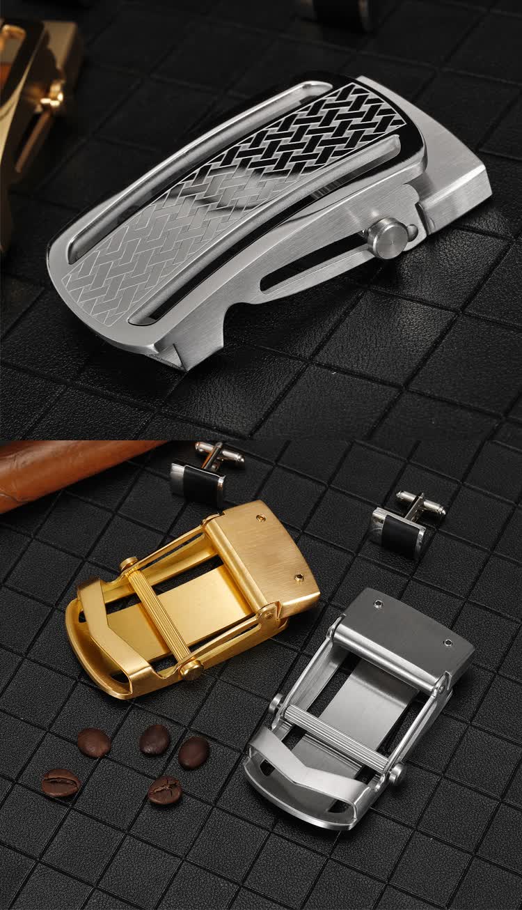 高品质304不锈钢滚轴皮带扣头无孔无牙自动扣裤腰带头男帆布平滑扣