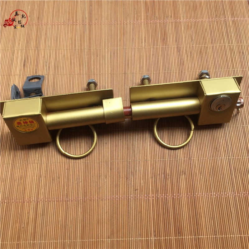 老式大门锁木门铁门双扇锁锁仓库穿条锁插销铁门锁栓五金 防盗锁右扣