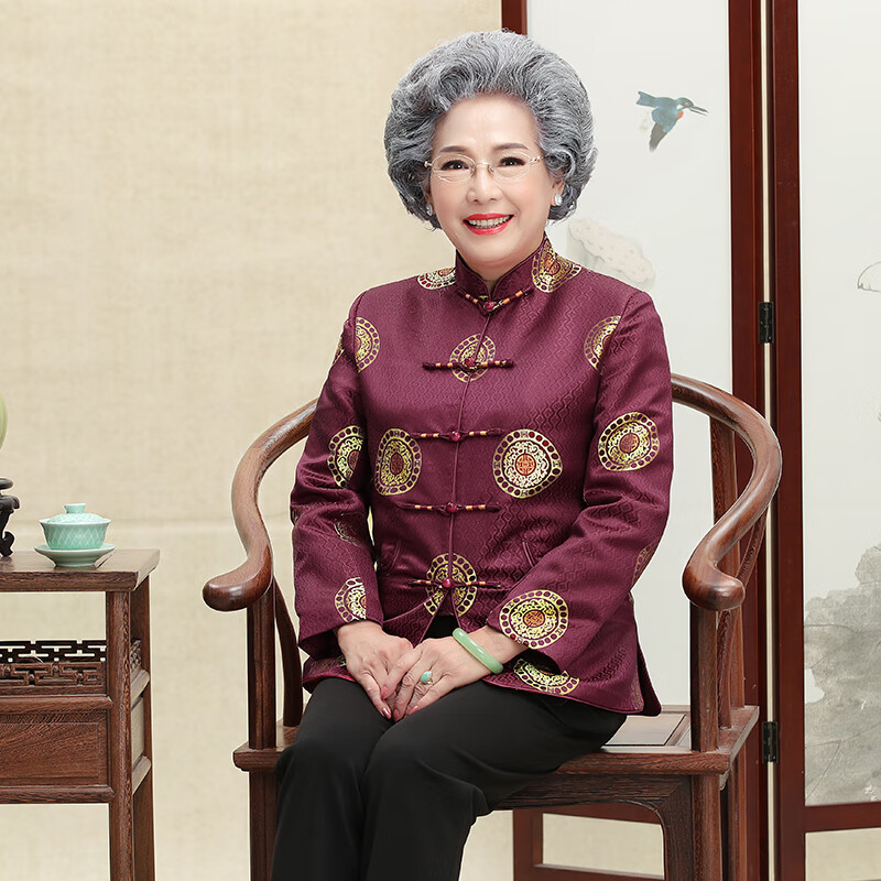 80大寿衣服70岁过寿90老人生日唐装女祝寿婚礼装中老年人外套奶奶装