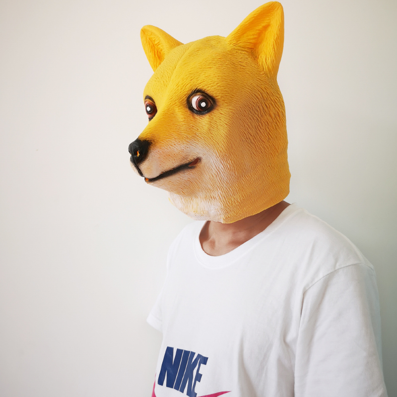 狗头套黄色狗面具搞笑年会 主播整蛊酒吧道具大金链 鱼头 大码眼镜