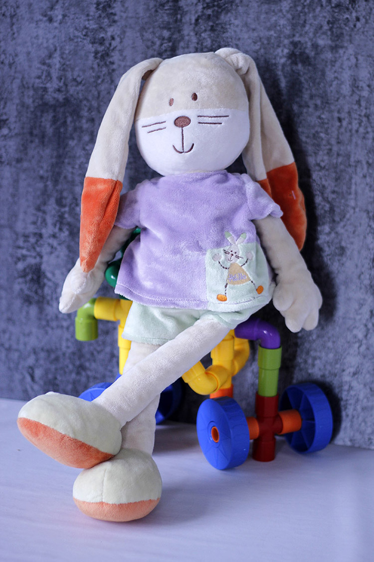 陪睡公仔安抚玩具睡眠兔子婴儿哄睡可入口咬玩偶长腿兔宝宝布偶 小号