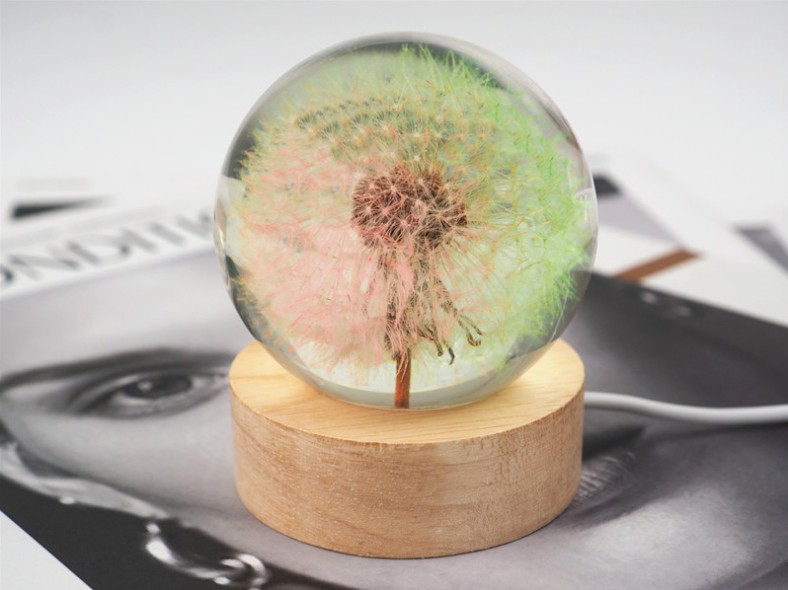 新款diy手工制作水晶球 diy手工制作材料 ab水晶滴胶 圆球水晶球小夜