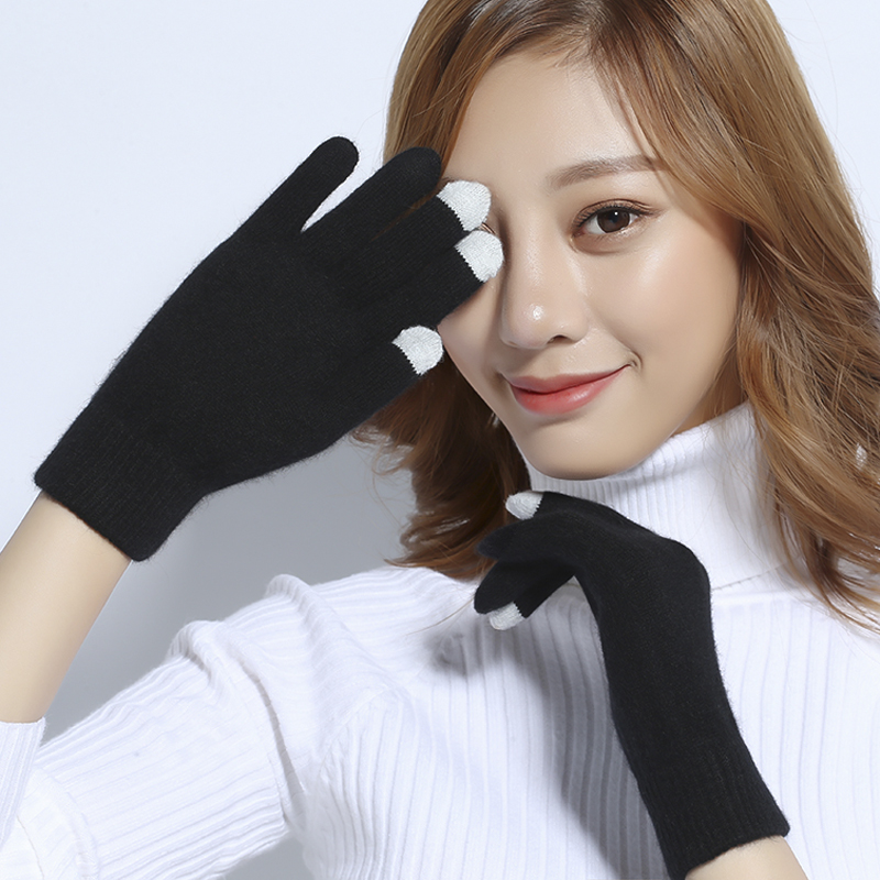 冬季新款 貂绒假袖子加厚手臂套袖套女护胳膊针织手袖羊绒长手套秋