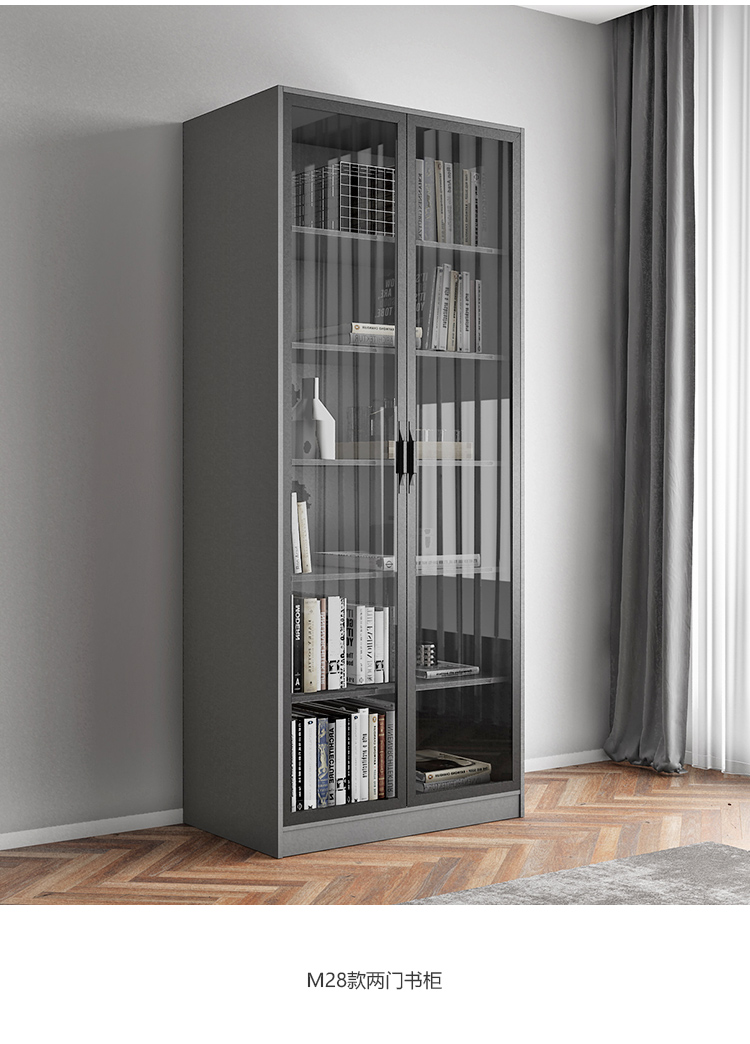 匠心攻略品牌简约书柜门书房书橱储物柜书架文件柜组合m111两门书柜不