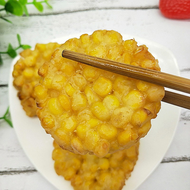 30个黄金玉米烙油炸小吃早餐甜玉米酥饼冷冻半成品酒店下午茶点心