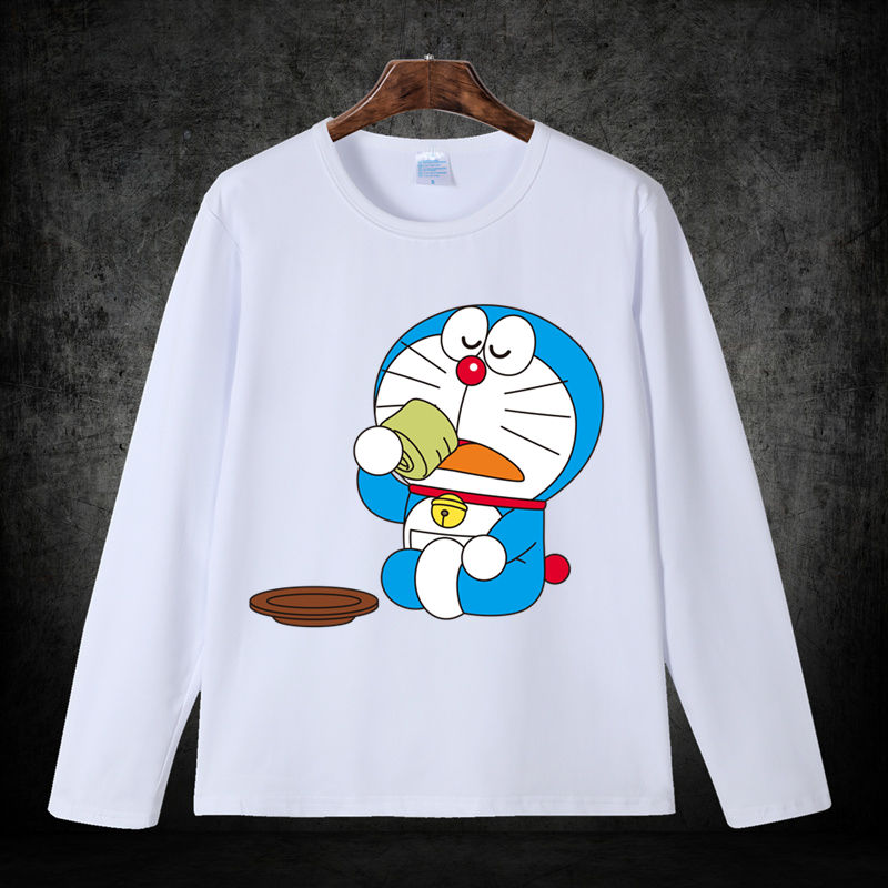 哆啦a梦长袖t恤可爱卡通百搭男女学生亲子装情侣装衣服打底衫秋季 11