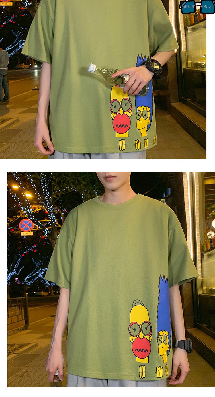 网红短袖t恤男潮流潮牌个性时尚ins情侣学生宽松潮男港风超火cec帅气