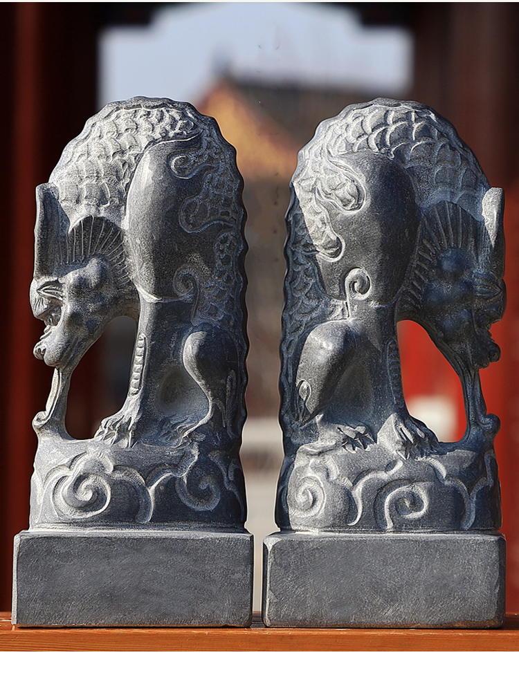 石雕吸水兽石墩蚣蝮门口避水兽风水摆件青石精雕刻滴水兽店铺家用门墩