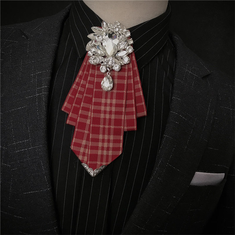 hnxc新品蝴蝶结男新款男士正装钻石领结新郎伴郎婚礼制服结婚领带英伦