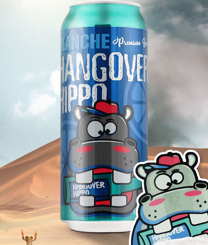 法国进口宿醉河马白啤酒500ml6听罐装24听