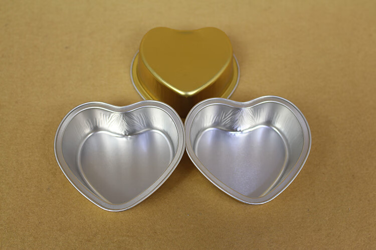 心形锡纸盒 蛋糕烘焙盒一次性锡纸盏铝箔盏锡纸托铝箔餐盒蛋挞模 金色
