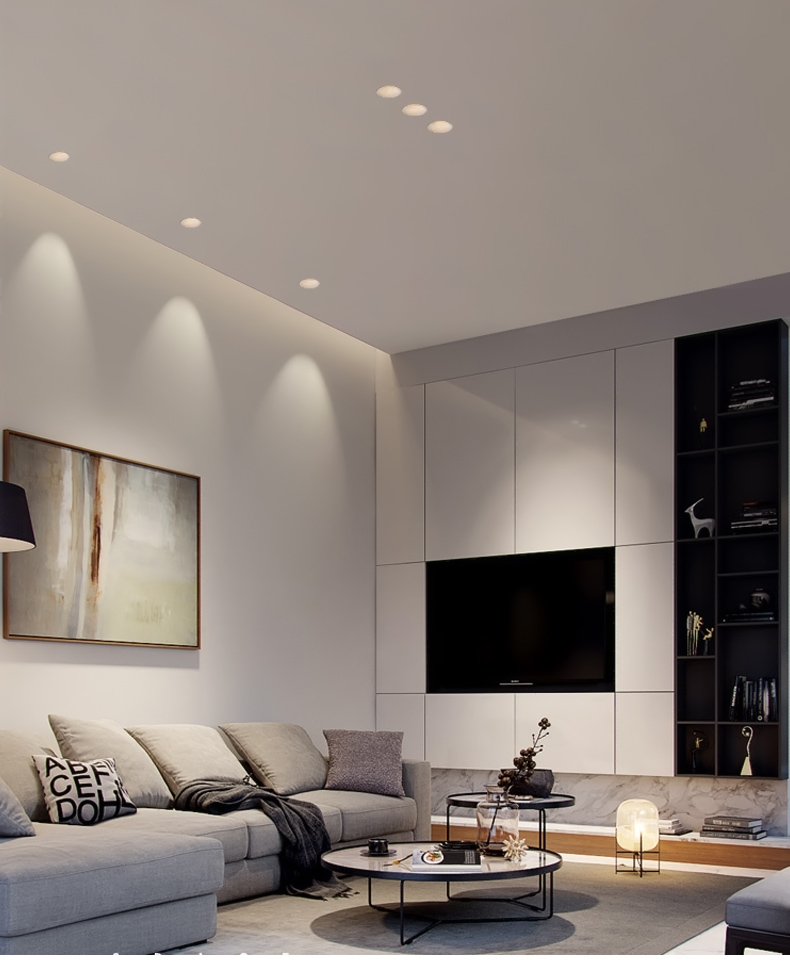 vvs灯饰无主灯设计筒射灯客厅卧室天花灯深孔防炫led高亮射灯灯具黑色