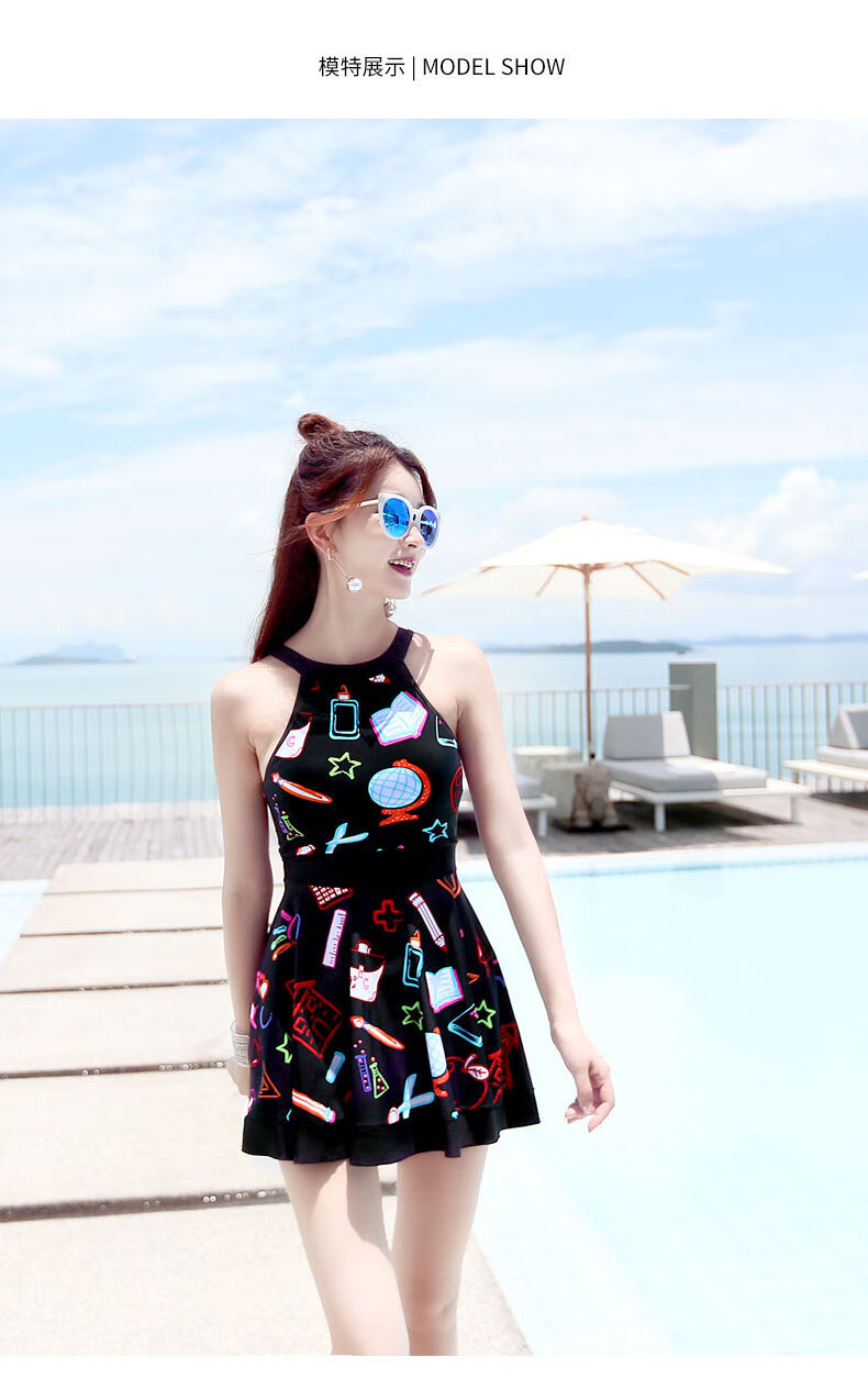 精选好品质亲子泳衣女母女2021遮肚显瘦保守女童泳装女孩子裙式连体