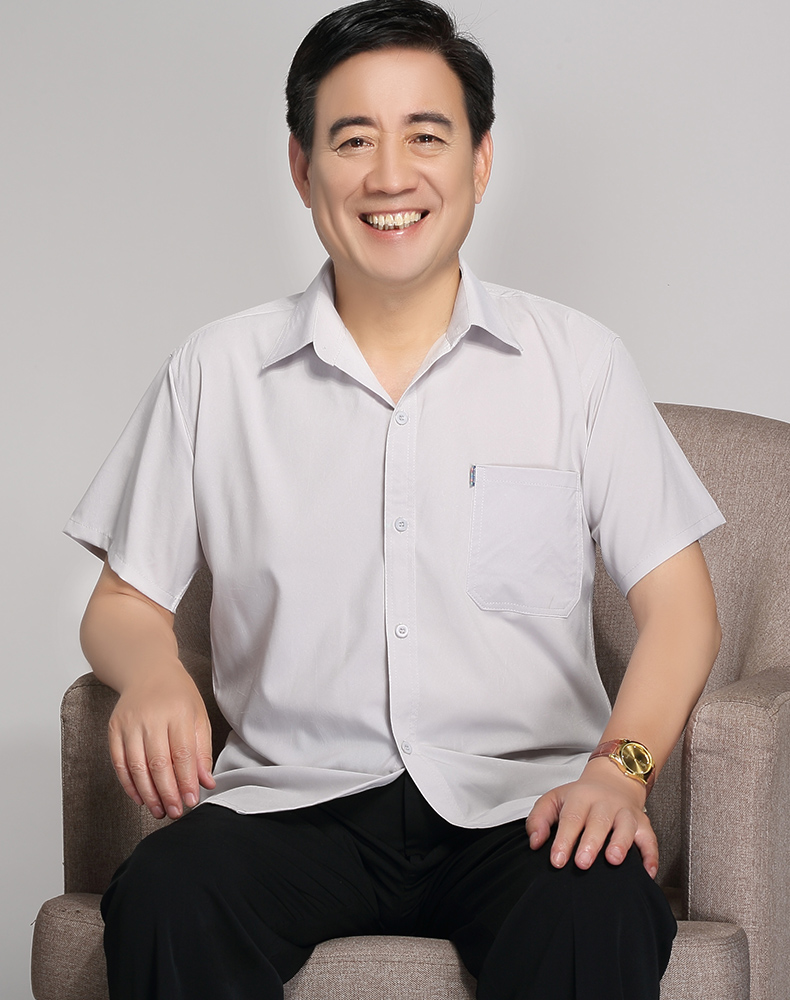 老头夏天穿的老爷爷短袖衬衣夏季爸爸衬衫老人50-60岁70男士宽松爷爷