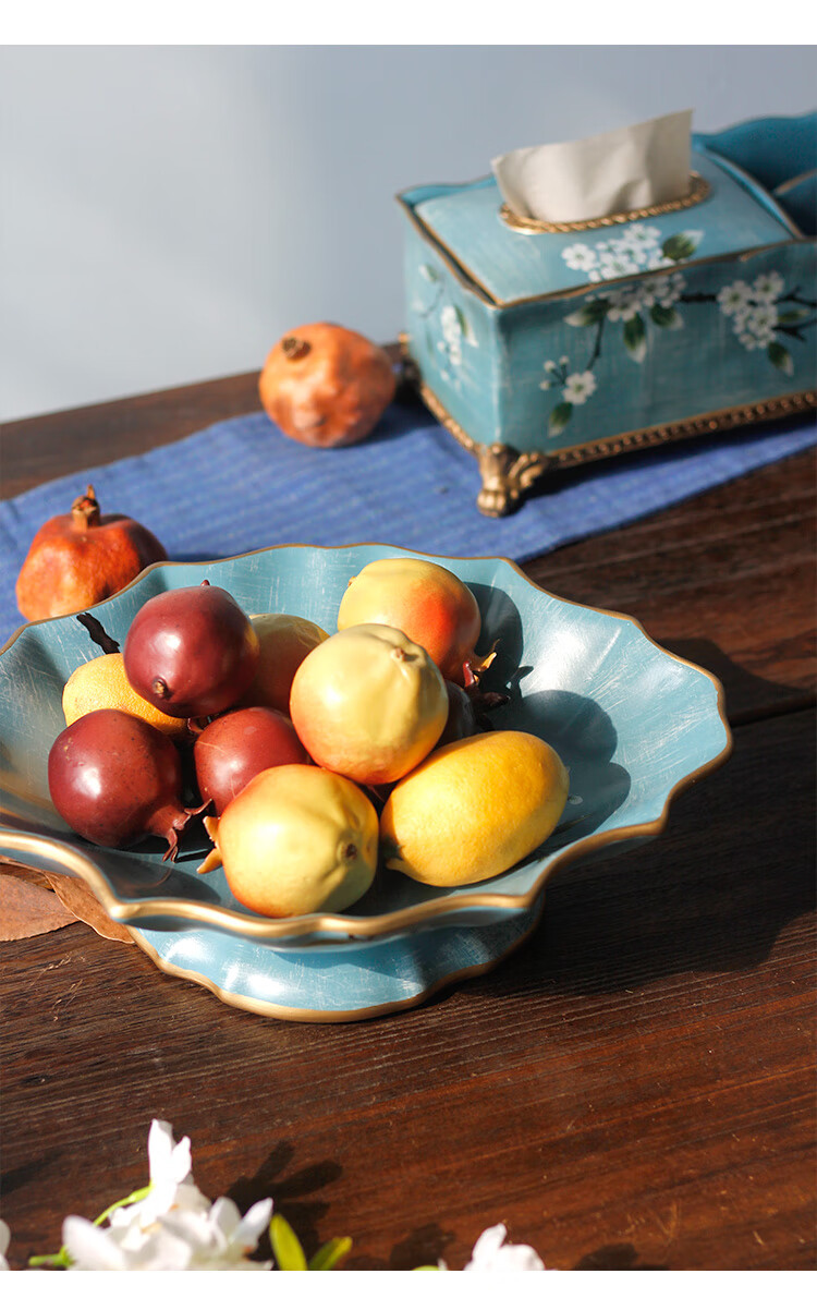 新中式果盘客厅新中式创意ins风陶瓷水果盘大号家用客厅茶几餐桌干