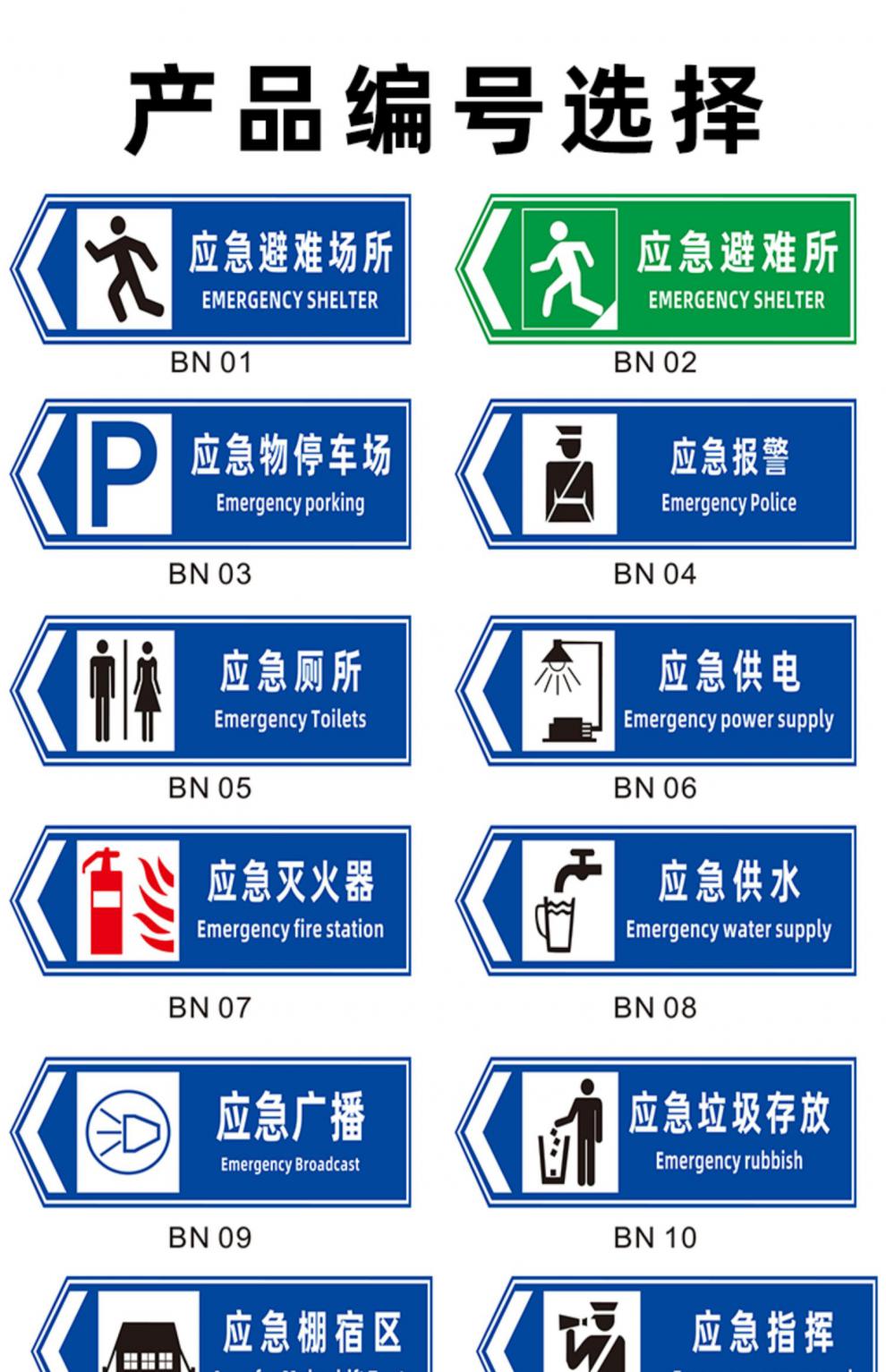 應急避難場所全套指示牌箭頭導向牌供水廁所防示牌室外定製應急避難
