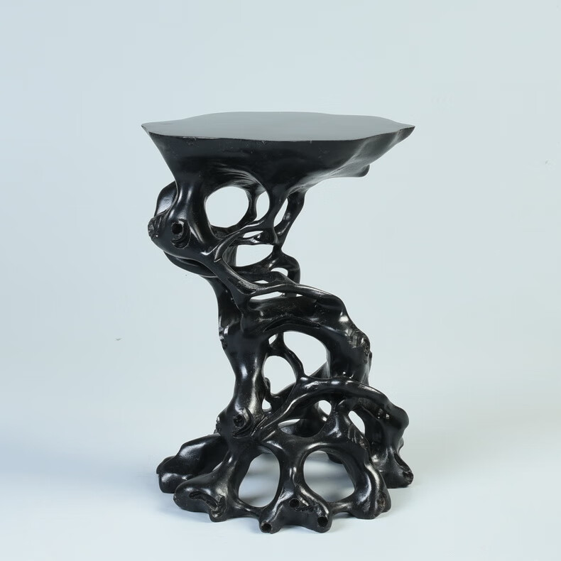 盆景底座 红檀黄杨紫光根雕圆底座随形奇石底座实木 玉石底座 红檀1号